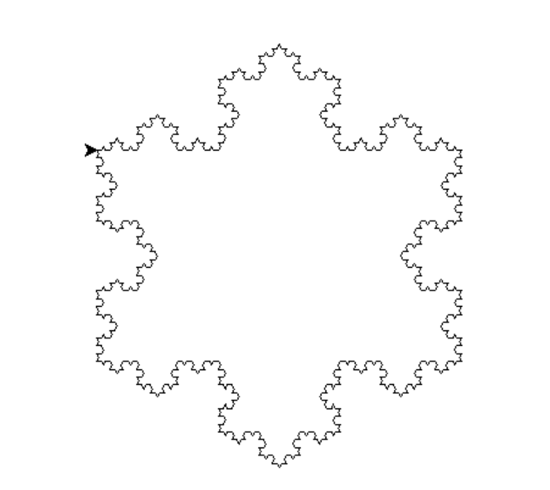 Koch snowflake , order =4 